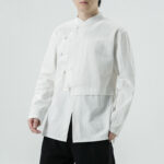Buddha Stones Vintage Chinese Frog-Button Cotton Long Sleeve Men's Shirt - image 2