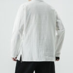 Buddha Stones Vintage Chinese Frog-Button Cotton Long Sleeve Men's Shirt - image 3