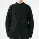 Buddha Stones Vintage Chinese Frog-Button Cotton Long Sleeve Men's Shirt - image 18