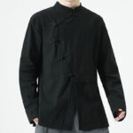Buddha Stones Vintage Chinese Frog-Button Cotton Long Sleeve Men's Shirt - image 20