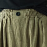 Buddha Stones Commute Button Design Women's Cotton Linen Elastic Waistband Pants With Pockets - image 8