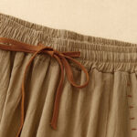 Buddha Stones Casual Side Slits Design Cotton Women's Wide Leg 7-8 Length Pants With Pockets - image 2