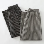 Buddha Stones Commute Striped Drawstring Design Women's Wide Leg Cotton Pants With Pockets - image 17
