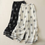 Buddha Stones Bohemian Printing Celestial Pattern Women's Wide Leg Cotton Pants With Pockets - image 15