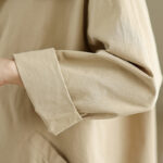 Buddha Stones Spring Plain Buttons Design Long Sleeve Women's Cotton Linen Jacket With Pockets - image 7