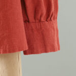 Buddha Stones Women's Solid Color Simple Chinese Frog-Button Design Cotton Linen Shirt - image 19