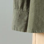 Buddha Stones Women's Solid Color Simple Chinese Frog-Button Design Cotton Linen Shirt - image 15