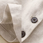Buddha Stones Commute Retro Pure Color Lapel Cotton Linen Women's Jacket With Pockets - image 10