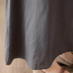 Buddha Stones Casual Plain Crew Neck Cotton Linen Midi Dress With Pockets - image 9