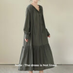 Buddha Stones Casual Plain Two-sided Style Dress Chiffon Midi Dress With Pockets - image 12