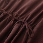 Buddha Stones Casual Plain Frog-button Cotton Midi Dress With Pockets - image 4