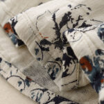 Buddha Stones Casual Small Floral Pattern Crew Neck Cotton Linen Midi Dress With Pockets - image 5