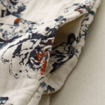 Buddha Stones Casual Small Floral Pattern Crew Neck Cotton Linen Midi Dress With Pockets - image 11