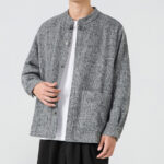 Buddha Stones Long Sleeve Frog-button Design Men's Cotton Jacket Shirt With Pockets - image 13