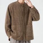 Buddha Stones Long Sleeve Frog-button Design Men's Cotton Jacket Shirt With Pockets - image 23