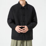 Buddha Stones Long Sleeve Frog-button Design Men's Polyester Jacket Shirt With Pockets - image 16