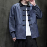 Buddha Stones Men's Long Sleeve Frog-Button Cotton Long Sleeve Shirt With Pockets - image 5