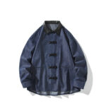 Buddha Stones Men's Long Sleeve Frog-Button Cotton Long Sleeve Shirt With Pockets - image 2