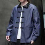 Buddha Stones Men's Long Sleeve Frog-Button Cotton Long Sleeve Shirt With Pockets - image 4