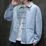 Buddha Stones Men's Long Sleeve Frog-Button Cotton Long Sleeve Shirt With Pockets - image 18