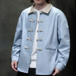 Buddha Stones Men's Long Sleeve Frog-Button Cotton Long Sleeve Shirt With Pockets - image 20