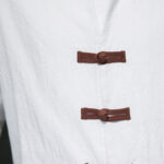 Buddha Stones Men's Stand Collar Frog-button Cotton Linen Long Sleeve Shirt With Pockets - image 7