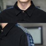 Buddha Stones Men's Flower Pattern Stitching Cotton Blend Long Sleeve Shirt - image 8