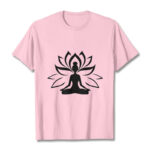 Buddha Stones Lotus Meditating Person Tee T-shirt - LightPink - 2XL - image 13