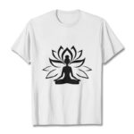 Buddha Stones Lotus Meditating Person Tee T-shirt - White - 2XL - image 8