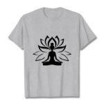 Buddha Stones Lotus Meditating Person Tee T-shirt - LightGrey - 2XL - image 20