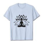 Buddha Stones Lotus Meditating Person Tee T-shirt - LightCyan - 2XL - image 19