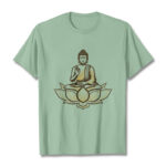 Buddha Stones Buddha Meditating In The Lotus Tee T-shirt - PaleGreen - 2XL - image 15
