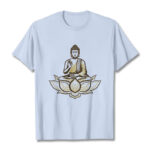 Buddha Stones Buddha Meditating In The Lotus Tee T-shirt - LightCyan - 2XL - image 19