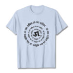 Buddha Stones OM Symbol Sanskrit Mantras Design Cotton Tee T-shirt - LightCyan - 2XL - image 11