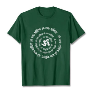 Buddha Stones OM Symbol Sanskrit Mantras Design Cotton Tee T-shirt - ForestGreen - 2XL - image 1