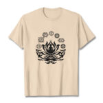 Buddha Stones OM Symbol Sanskrit Mantras Buddha Lotus Flower Design Tee T-shirt - Bisque - 2XL - image 12