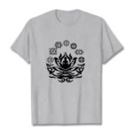 Buddha Stones OM Symbol Sanskrit Mantras Buddha Lotus Flower Design Tee T-shirt - LightGrey - 2XL - image 20