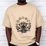 Buddha Stones OM Symbol Sanskrit Mantras Buddha Lotus Flower Design Tee T-shirt - image 13