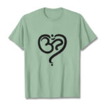 Buddha Stones Love Heart OM Symbol Design Tee T-shirt - PaleGreen - 2XL - image 18