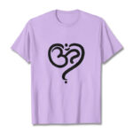Buddha Stones Love Heart OM Symbol Design Tee T-shirt - Plum - 2XL - image 14