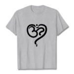 Buddha Stones Love Heart OM Symbol Design Tee T-shirt - LightGrey - 2XL - image 20