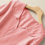 Buddha Stones Casual Plain Button Half Sleeve Middy Collar Cotton Women's Shirt - image 26