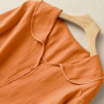 Buddha Stones Casual Plain Button Half Sleeve Middy Collar Cotton Women's Shirt - image 9
