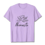 Buddha Stones Simple Lotus Flower Namaste Meditation Cotton Tee T-shirt - Plum - 2XL - image 17