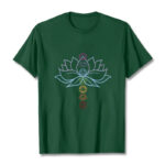 Buddha Stones Pastel Hues Lotus Flower Chakra Symbols Meditation Cotton Tee T-shirt - ForestGreen - 2XL - image 11