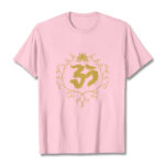 Buddha Stones Om Lotus Flower Vine Pattern Meditation Cotton Tee T-shirt - LightPink - 2XL - image 13