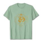 Buddha Stones Om Lotus Flower Vine Pattern Meditation Cotton Tee T-shirt - PaleGreen - 2XL - image 15