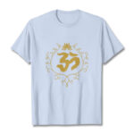 Buddha Stones Om Lotus Flower Vine Pattern Meditation Cotton Tee T-shirt - LightCyan - 2XL - image 19