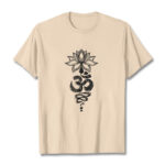 Buddha Stones Om Sanskrit Lotus Flower Pattern Meditation Cotton Tee T-shirt - Bisque - 2XL - image 11