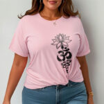 Buddha Stones Om Sanskrit Lotus Flower Pattern Meditation Cotton Tee T-shirt - image 14